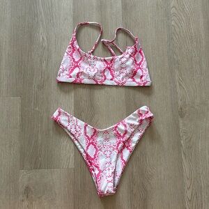 Pink Snakeskin Bikini